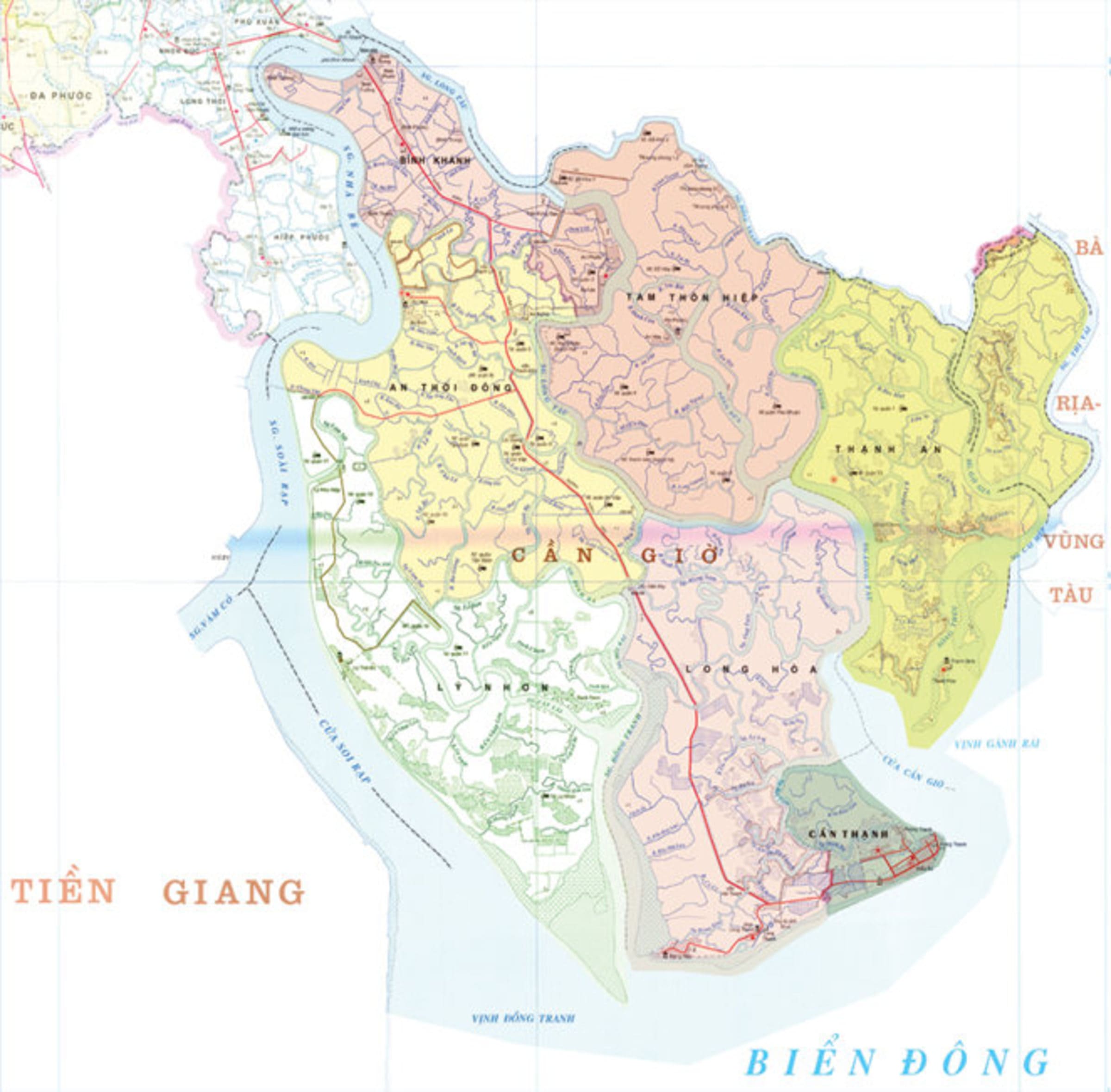 Bản đồ huyện Cần giờ TPHCM